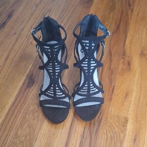 Fergalicious Black Strappy Heels